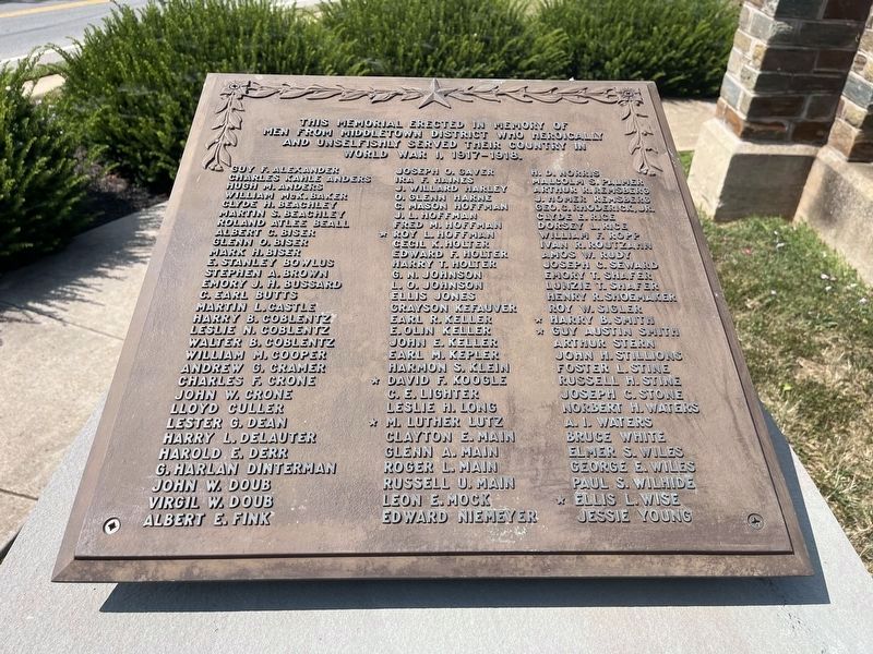 World War I Memorial. Click for full size. World War I Memorial image. Click for full size.