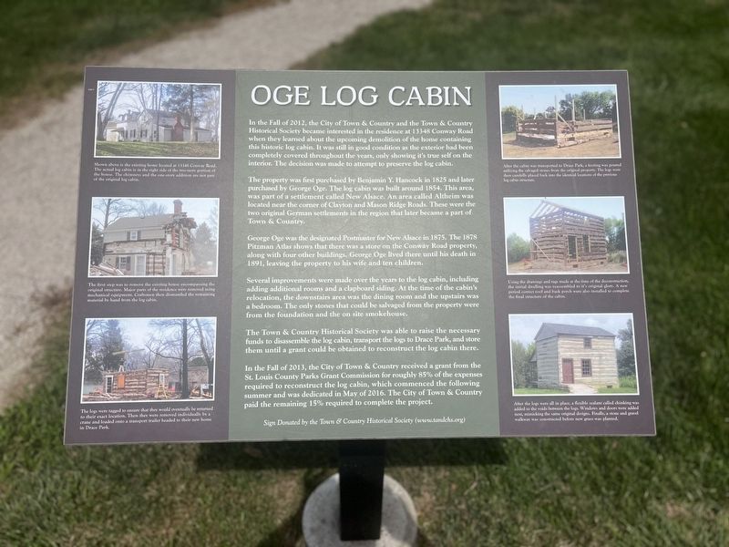 Oge Log Cabin Marker. Click for full size. Oge Log Cabin Marker image. Click for full size.