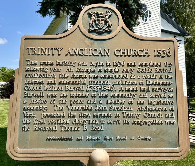 Trinity Anglican Church 1836 Marker. Click for full size. Trinity Anglican Church 1836 Marker image. Click for full size.