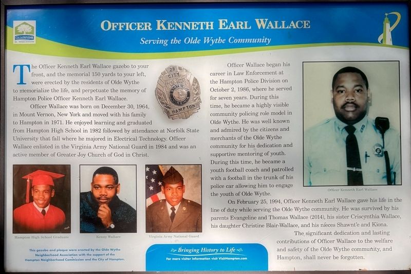 Officer Kenneth Earl Wallace Marker image. Click for full size.