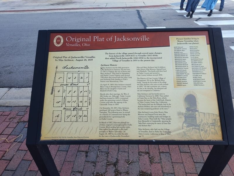 Original Plat of Jacksonville Marker. Click for full size. Original Plat of Jacksonville Marker image. Click for full size.