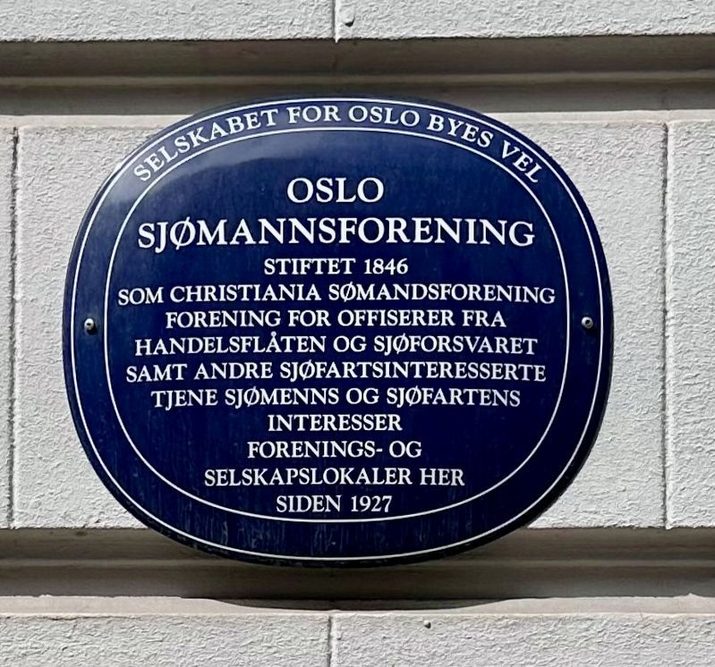 Oslo Sj�mannsforening / Oslo Seamen�s Association Marker image. Click for full size.