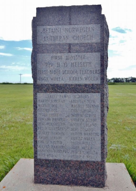 Betaini Norwegian Lutheran Church Marker (<i>north marker</i>). Click for full size. Betaini Norwegian Lutheran Church Marker (<i>north marker</i>) image. Click for full size.