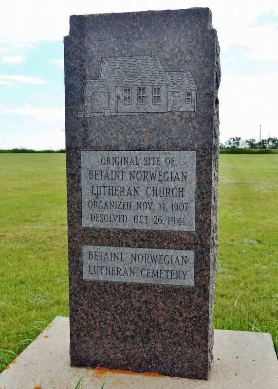 Betaini Norwegian Lutheran Church Marker (<i>south marker</i>). Click for full size. Betaini Norwegian Lutheran Church Marker (<i>south marker</i>) image. Click for full size.