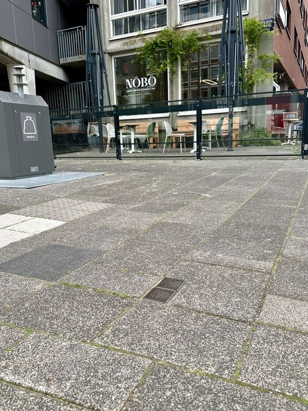 Abraham Bas stolperstein - wide view. Click for full size. Abraham Bas stolperstein - wide view image. Click for full size.