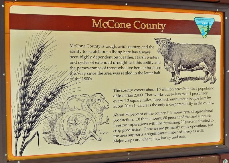McCone County Marker. Click for full size. McCone County Marker image. Click for full size.