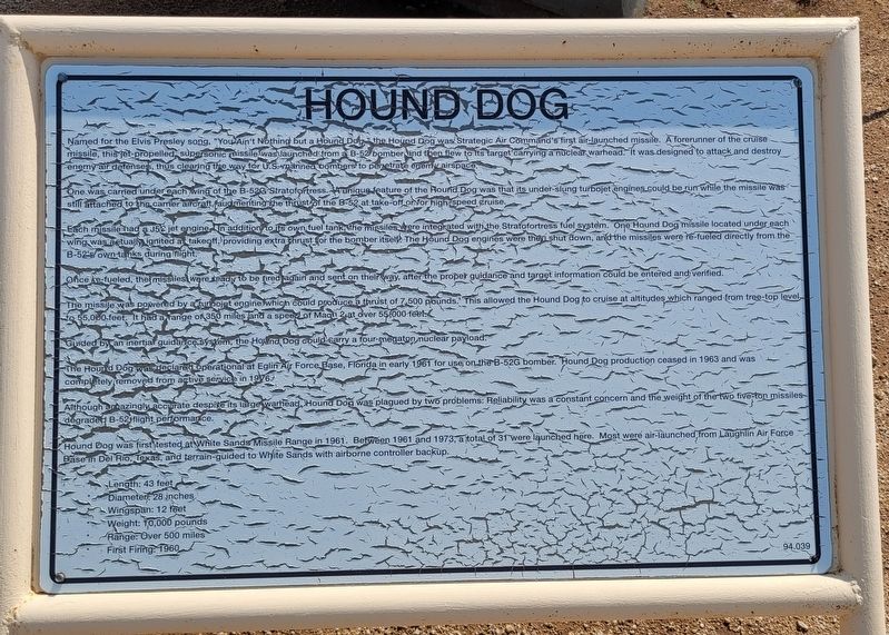 Hound Dog Marker. Click for full size. Hound Dog Marker image. Click for full size.