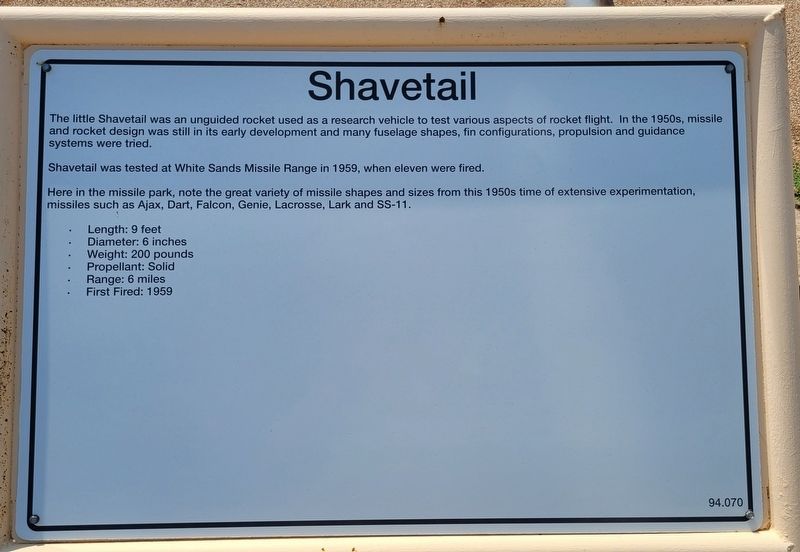 Shavetail Marker. Click for full size. Shavetail Marker image. Click for full size.