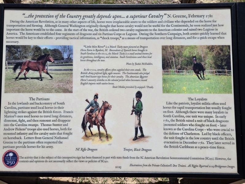 <i>"�the protection of the Country greatly depends upon� a superiour Cavalry"</i> Marker image. Click for full size.