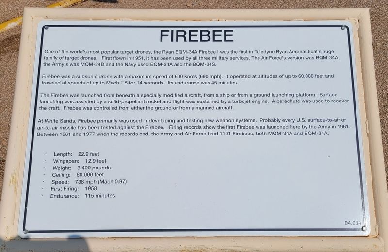 Firebee Marker. Click for full size. Firebee Marker image. Click for full size.