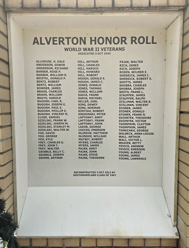 Alverton Honor Roll Marker image. Click for full size.