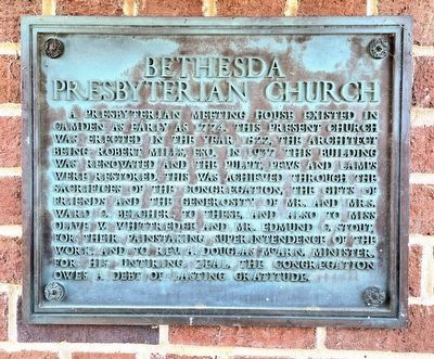Bethesda Presbyterian Church Marker image. Click for full size.