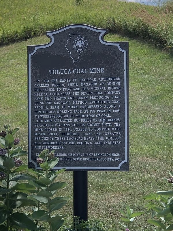 Toluca Coal Mine Marker. Click for full size. Toluca Coal Mine Marker image. Click for full size.