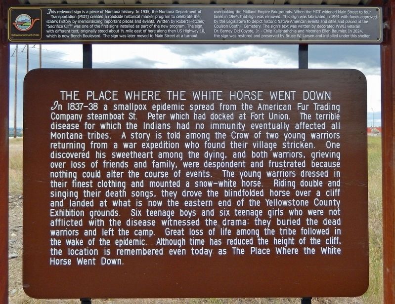 The Place Where the White Horse Went Down Marker image. Click for full size.