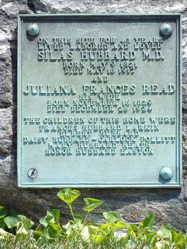 Hubbard House Dedication Plaque. Click for full size. Hubbard House Dedication Plaque image. Click for full size.