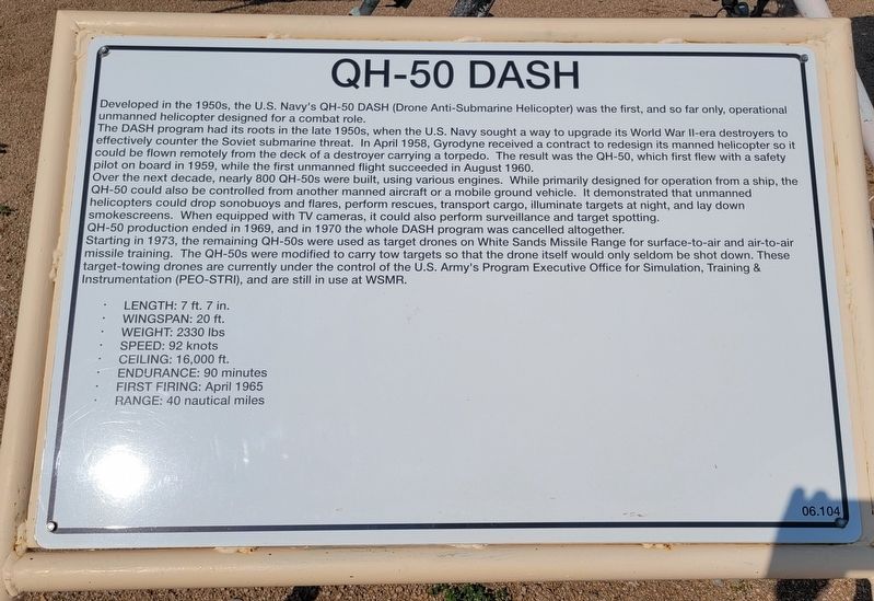 QH-50 DASH Marker. Click for full size. QH-50 DASH Marker image. Click for full size.