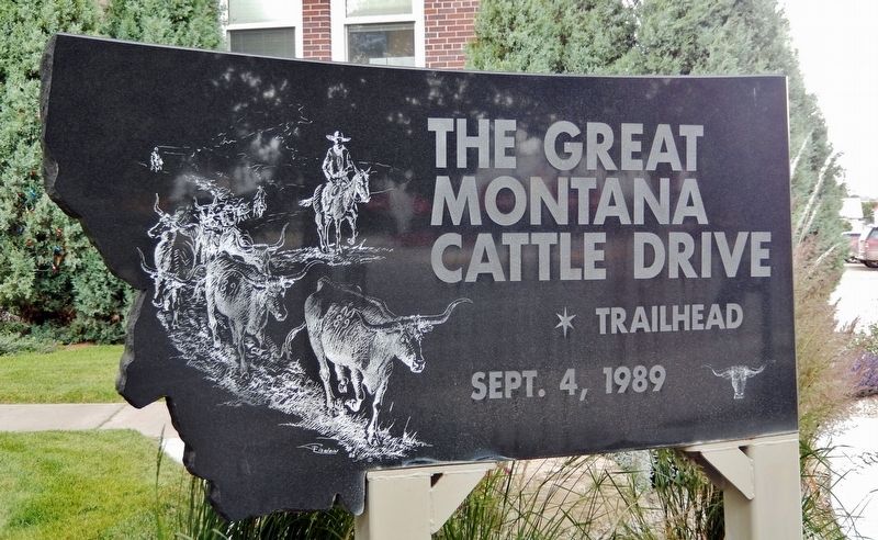 The Great Montana Cattle Drive Marker. Click for full size. The Great Montana Cattle Drive Marker image. Click for full size.