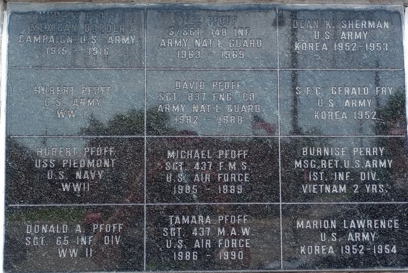 Alger-Marion Township Veterans Wall Marker. Click for full size. Alger-Marion Township Veterans Wall Marker image. Click for full size.