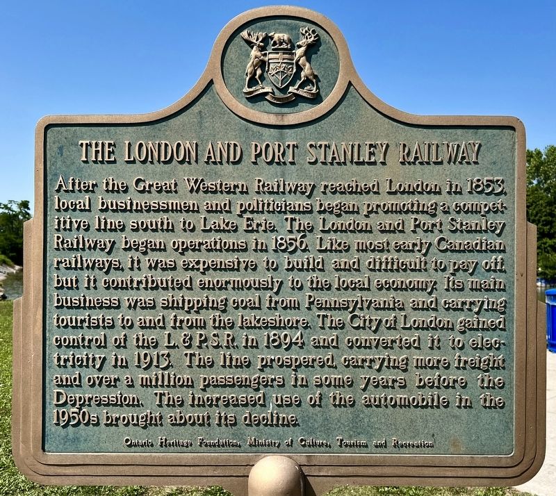 The London and Port Stanley Railroad Marker. Click for full size. The London and Port Stanley Railroad Marker image. Click for full size.