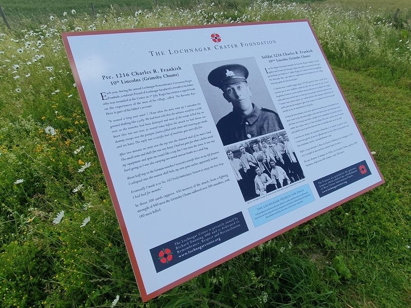 Pte. 1216 Charles R. Frankish Marker image. Click for full size.