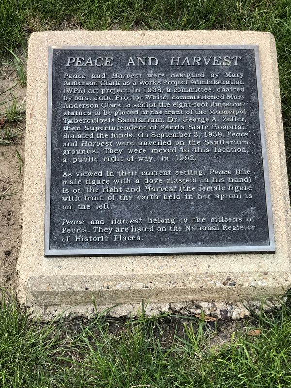 <i>Peace</i> and <i>Harvest</i> Marker. Click for full size. <i>Peace</i> and <i>Harvest</i> Marker image. Click for full size.