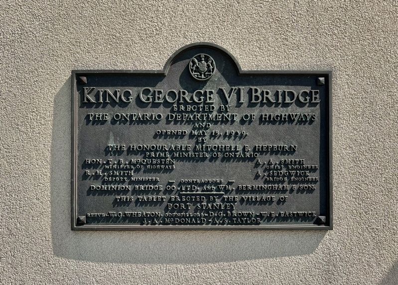 The King George VI Bridge dedication plaque image. Click for full size.