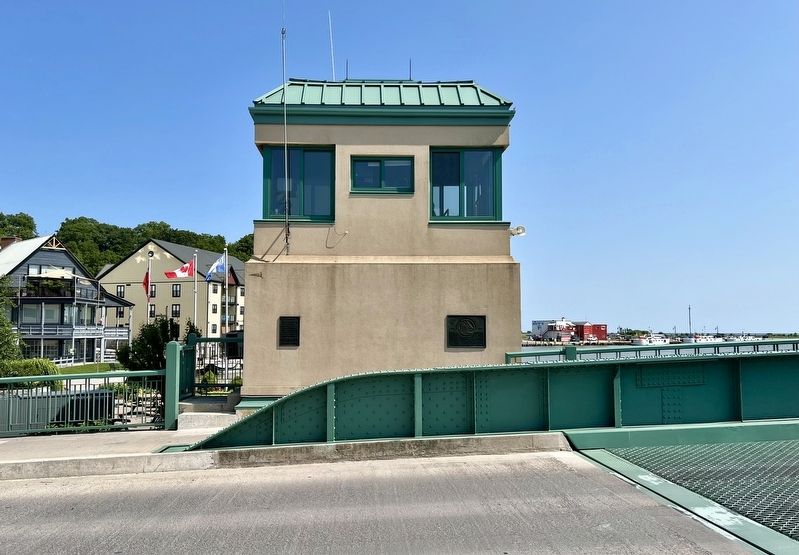 Commemoration of Port Stanley Harbour Marker (on the right). Click for full size. Commemoration of Port Stanley Harbour Marker (on the right) image. Click for full size.
