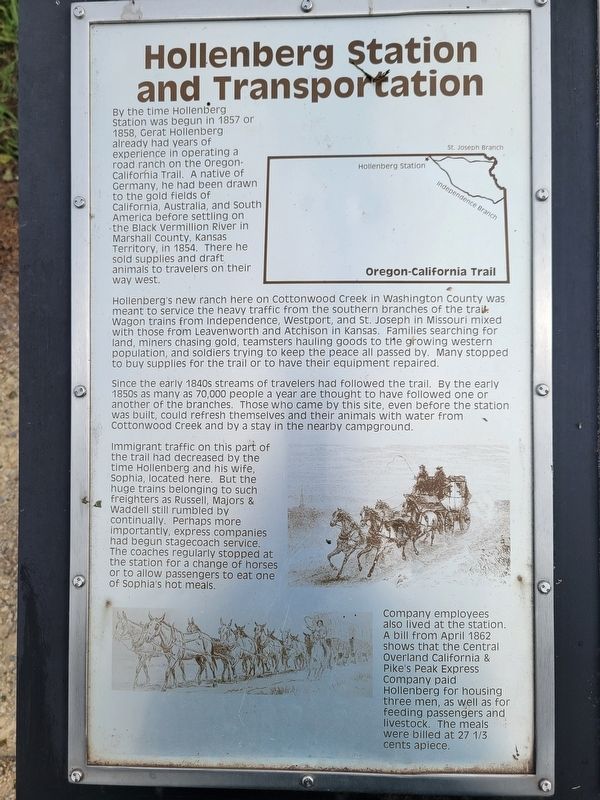 Hollenberg Station and Transportation Marker image. Click for full size.