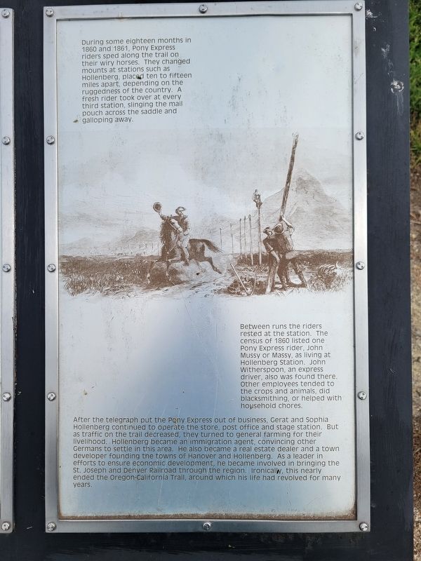 Hollenberg Station and Transportation Marker image. Click for full size.