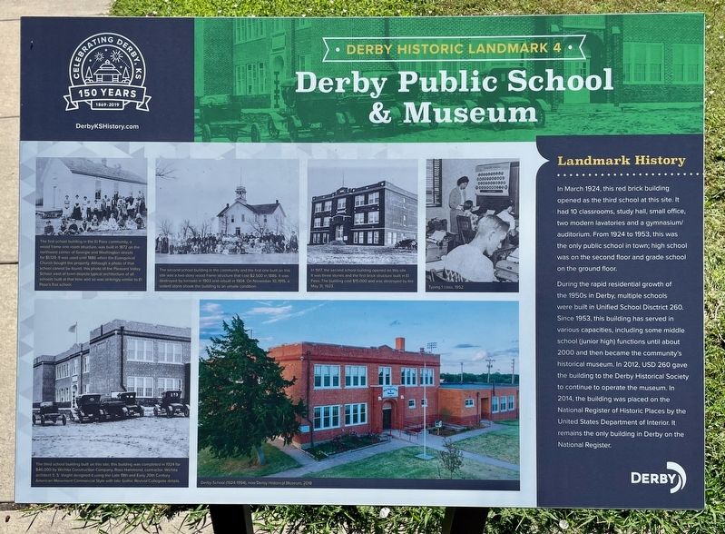 Derby Public School & Museum Marker. Click for full size. Derby Public School & Museum Marker image. Click for full size.