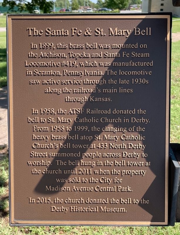 The Santa Fe & St. Mary Bell Marker. Click for full size. The Santa Fe & St. Mary Bell Marker image. Click for full size.