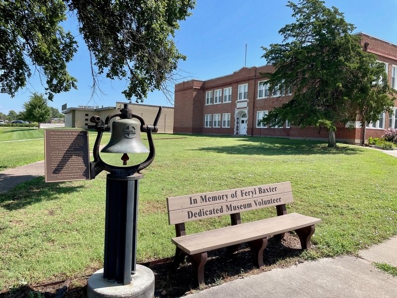 The Santa Fe & St. Mary Bell Marker near Derby Historical Museum.. Click for full size. The Santa Fe & St. Mary Bell Marker near Derby Historical Museum. image. Click for full size.