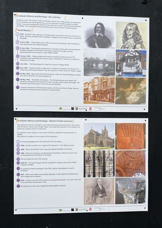 Evesham's History and Heritage Marker. Click for full size. Evesham's History and Heritage Marker image. Click for full size.
