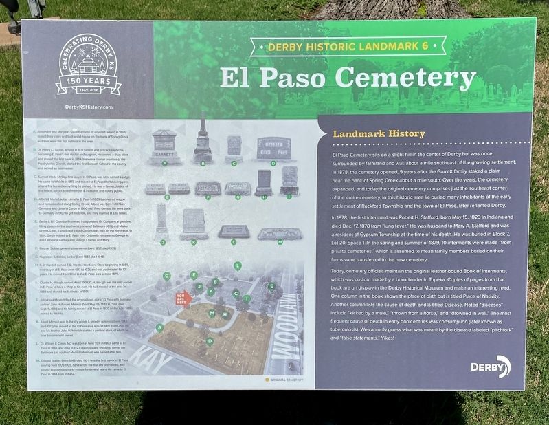 El Paso Cemetery Marker. Click for full size. El Paso Cemetery Marker image. Click for full size.