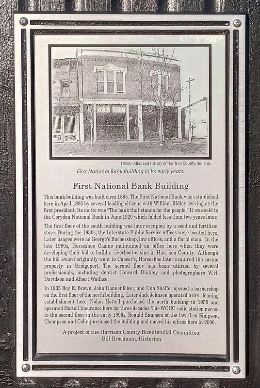 First National Bank Building Marker image. Click for full size.
