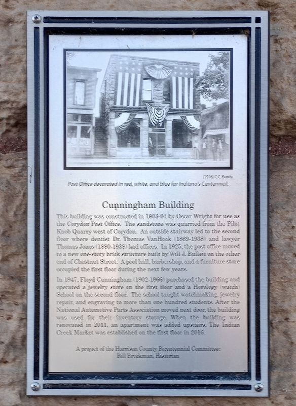 Cunningham Building Marker. Click for full size. Cunningham Building Marker image. Click for full size.