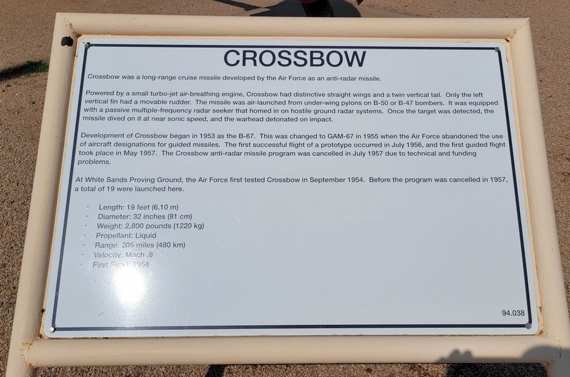 Crossbow Marker. Click for full size. Crossbow Marker image. Click for full size.