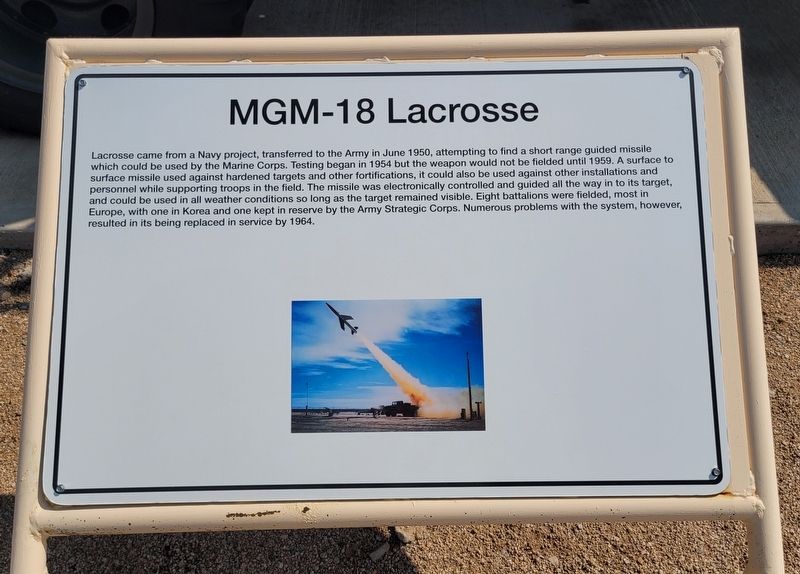 MGM-18 Lacrosse Marker. Click for full size. MGM-18 Lacrosse Marker image. Click for full size.