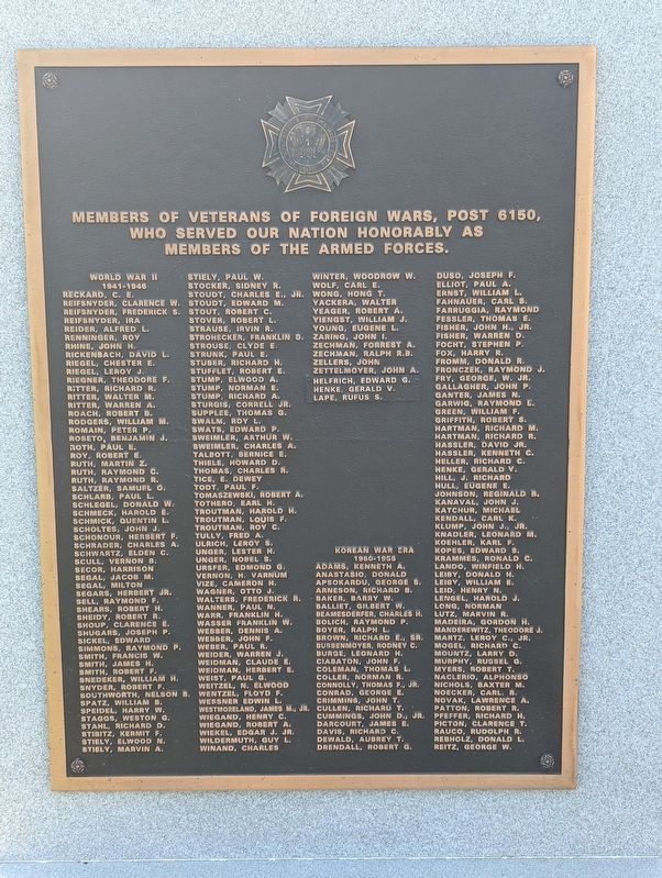 Veterans of Foreign Wars Post 6150 Marker. Click for full size. Veterans of Foreign Wars Post 6150 Marker image. Click for full size.