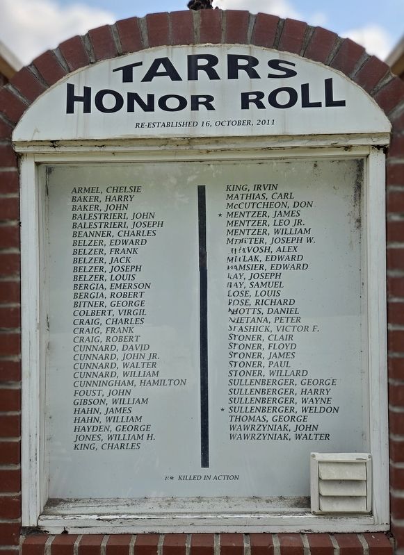 Tarrs Honor Roll Marker image. Click for full size.
