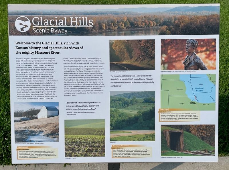 Glacial Hills Scenic Byway Marker. Click for full size. Glacial Hills Scenic Byway Marker image. Click for full size.