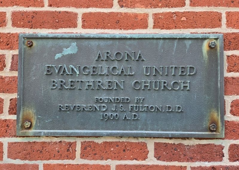 Arona Evangelical United Brethren Church Marker image. Click for full size.