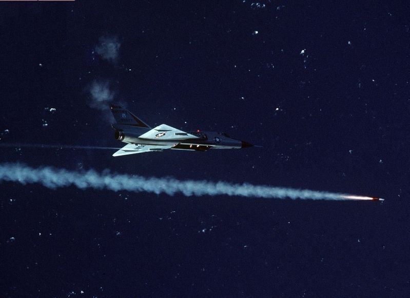 A New Jersey ANG F-106A launching an AIM-4. Click for full size. A New Jersey ANG F-106A launching an AIM-4 image. Click for full size.