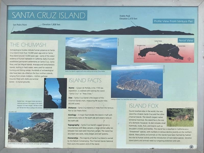 Santa Cruz Island Marker image. Click for full size.