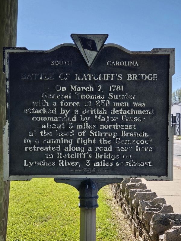 Battle of Ratcliff's Bridge Marker. Click for full size. Battle of Ratcliff's Bridge Marker image. Click for full size.