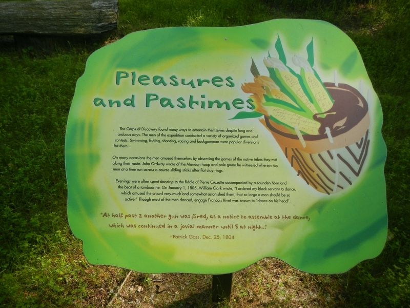 Pleasures and Pastimes Marker image. Click for full size.