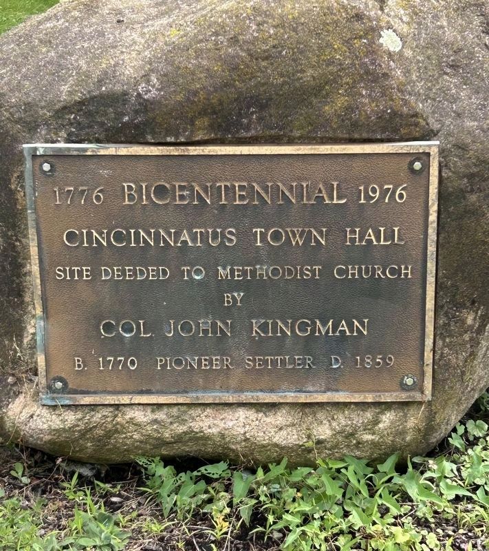 Cincinnatus Town Hall Marker. Click for full size. Cincinnatus Town Hall Marker image. Click for full size.