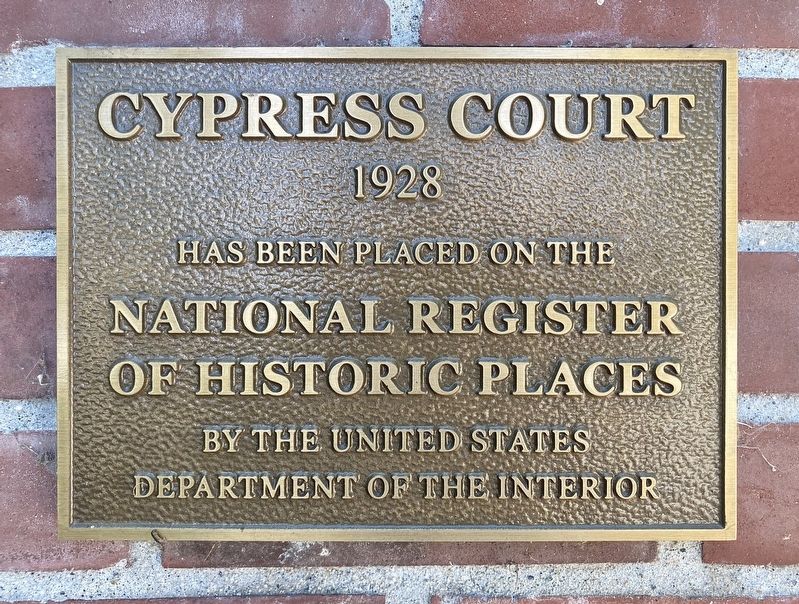 Cypress Court Marker. Click for full size. Cypress Court Marker image. Click for full size.