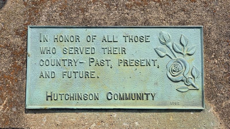 Hutchinson Veterans Plaque Marker. Click for full size. Hutchinson Veterans Plaque Marker image. Click for full size.