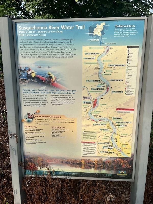 Susquehanna River Water Trail signage. Click for full size. Susquehanna River Water Trail signage image. Click for full size.
